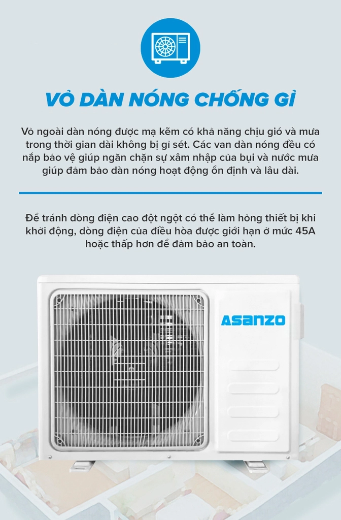 Máy lạnh ASANZO 1 HP S09-N66 Gas 410